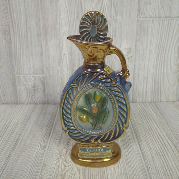 Jim Beam 1973 Tulip Kentucky Bourbon Whiskey 175 Month Decanter with Box Empty - Picture 3 of 11